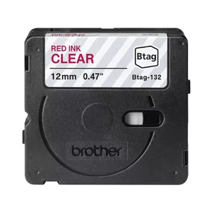 Label-making tape Brother BTAG-132 Red on transparent 1.2 cm 4 m