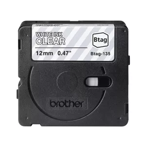 Label-making tape Brother BTAG-135 White on transparent 1.2 cm 4 m