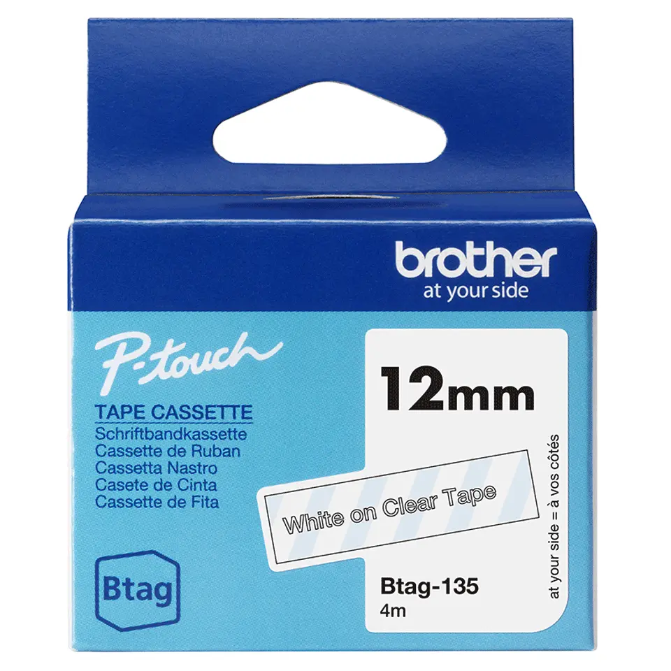 Marķēšanas lente Brother BTAG-135 Balta uz