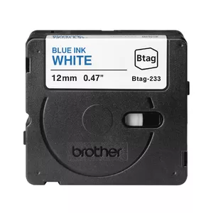 Brother BTAG-233 etiķešu lente Zila uz baltas 1.2 cm 4 m