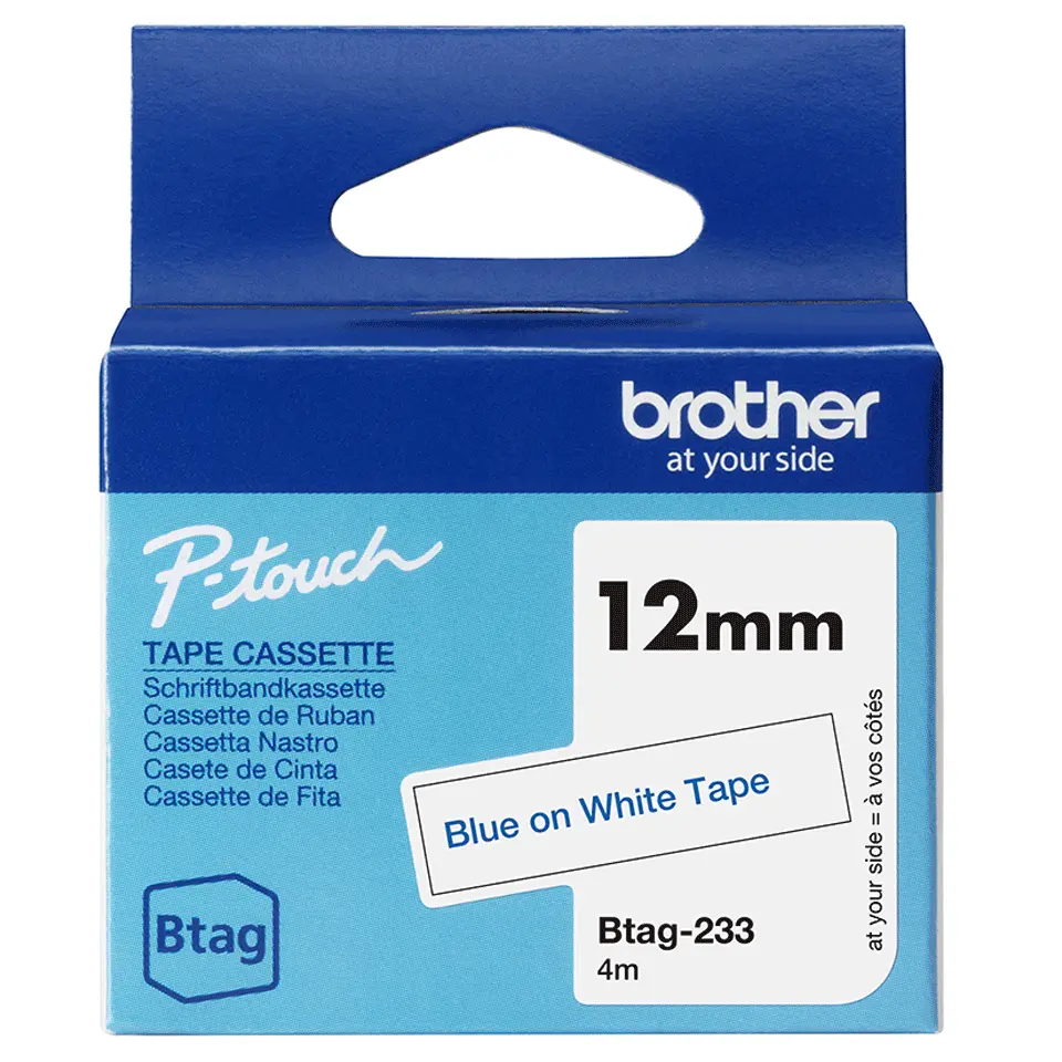 Brother BTAG-233 etiķešu lente Zila uz