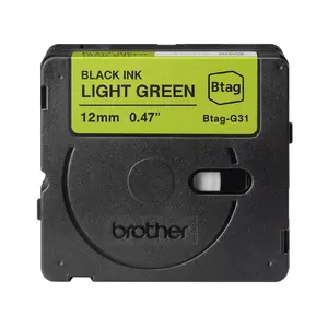 Brother BTAG-G31 label-making tape Black on green 1.2 cm 4 m