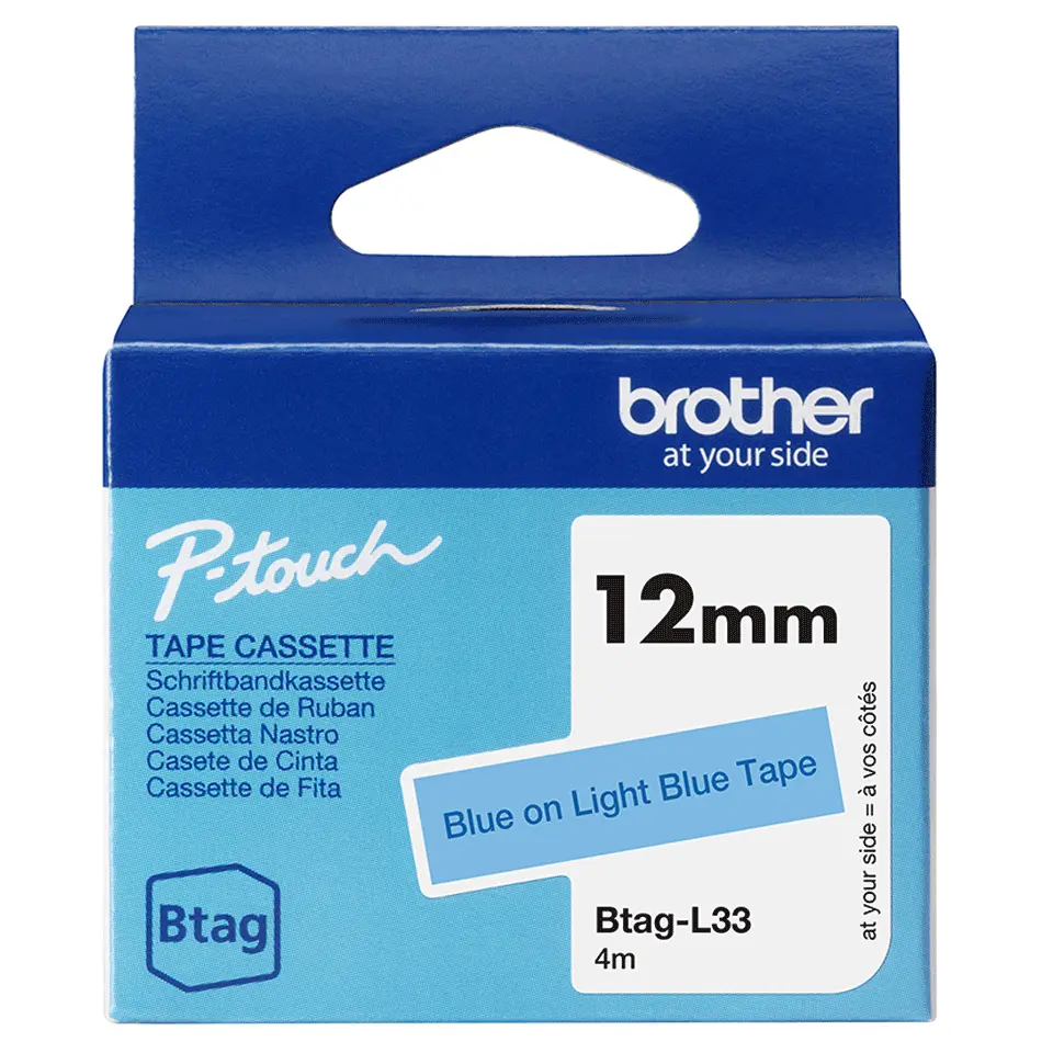 Marķēšanas lente Brother BTAG-L33 Zila uz