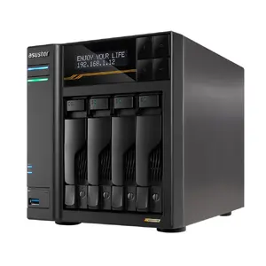 NAS Asustor Lockerstor 4 Gen3 AS6804T — 4 отсека, AMD Ryzen V3C14 4 ядра 2.3–3.8 ГГц, 16 ГБ DDR5, 2.5GbE, 4×RJ-45, 4×M.2