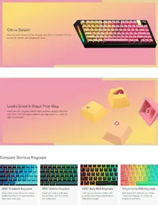 Keycaps GLORIOUS GPBT Gradient Grapefruit ANSI layout PBT dye-sub keycap set
