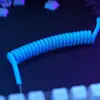 Spirālveida USB kabelis GLORIOUS GMMK Electric Blue Photo 6