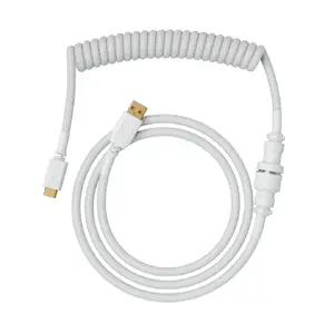 Coiled USB cable GLORIOUS GMMK Ghost White (GLO-KB-ACC-CBL-COIL-GWHT) – coiled keyboard cable, Ghost White color