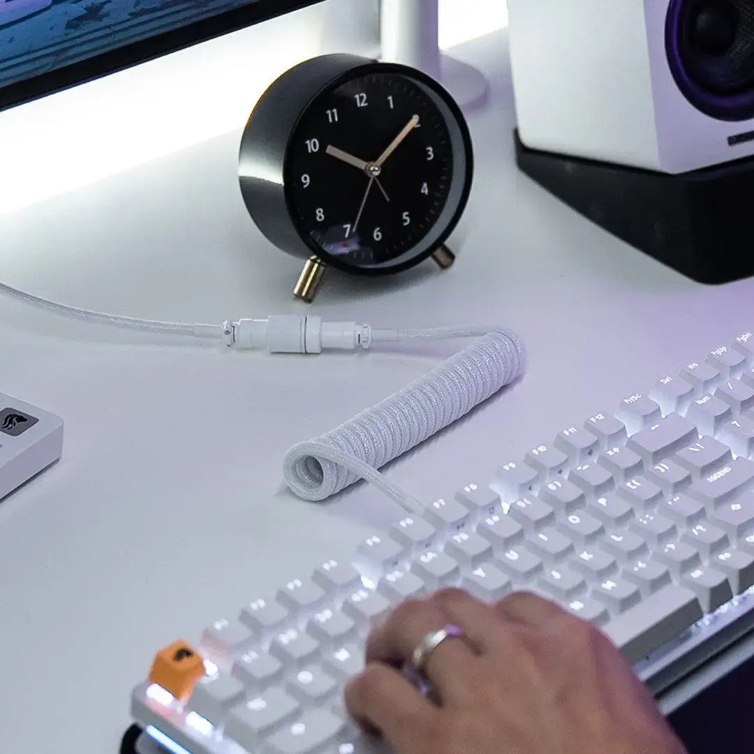 Coiled USB cable GLORIOUS GMMK Ghost White Photo 6
