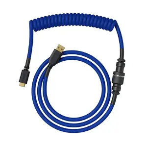 Vītots USB kabelis GLORIOUS mehāniskajām tastatūrām, GMMK Cobalt Blue GLO-KB-ACC-CBL-COIL-CBLU