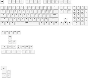 Keycaps GLORIOUS GPBT Basics PBT Dye-Sub Classic White ANSI layout