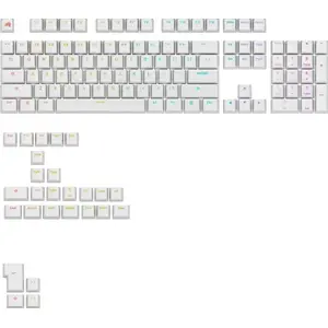 GLORIOUS GPBT Backlit Keycaps — PBT White, ANSI layout