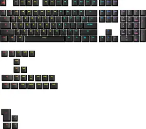 GLORIOUS GPBT Backlit Keycaps — ANSI layout, PBT material, black
