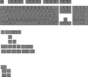 Keycaps GLORIOUS GPBT Basics PBT Dye-Sub Armor Grey ANSI layout