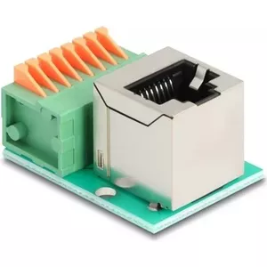 DeLOCK 90653 cable gender changer RJ45 8 pin terminal block Green Silver