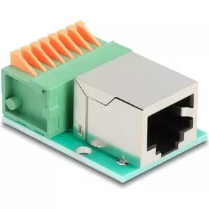 DeLOCK 90652 cable gender changer RJ45 8 pin terminal block Green Silver