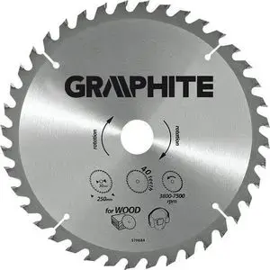 Дисковая пила GRAPHITE 250 x 30 мм, твердосплавная, 100 зубьев, для алюминия