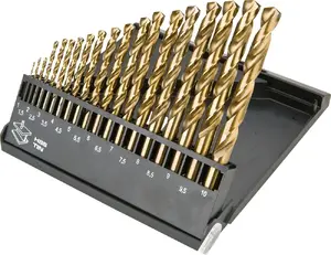 Drill bit set GRAPHITE HSS-TiN 1.0–10.0 mm, 19 pcs