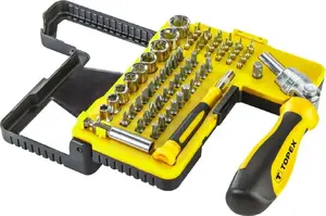 Screwdriver bits and sockets set with handle, Topex TOP-39D346, 68 pieces