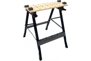 Darba galds Top Tools 56 x 24 x 80 cm — koka virsma ar tērauda rāmi