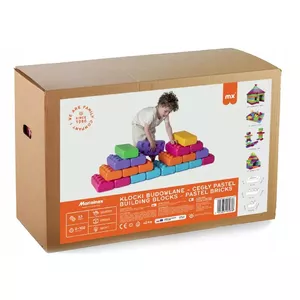 Building bricks set Marioinex 33 pieces Pastel – children's construction toy, interlocking plastic blocks