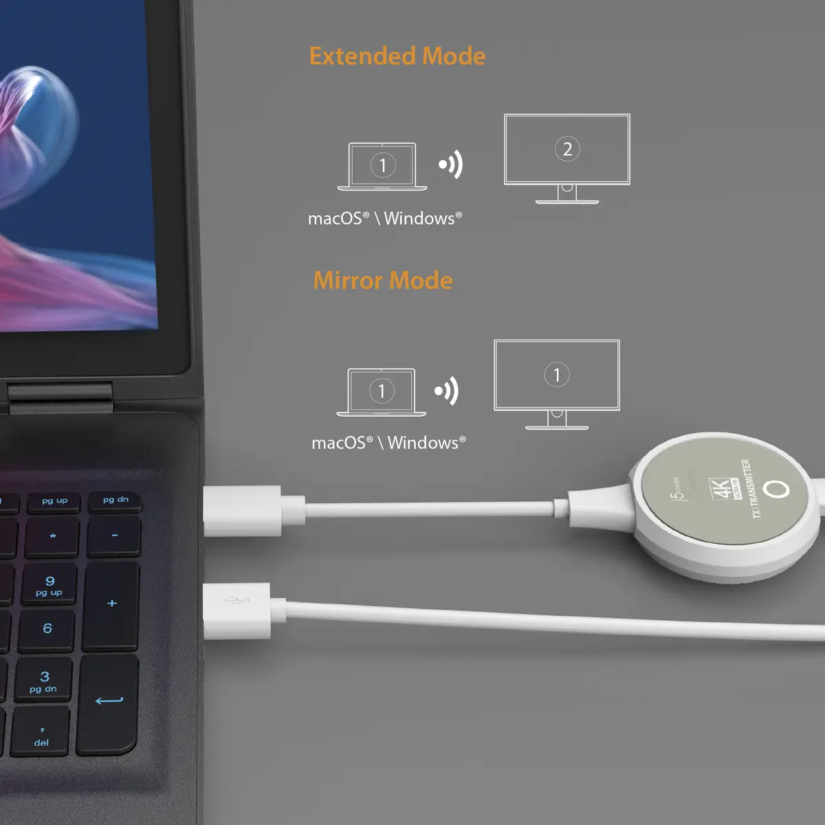 j5create JVAW75 4K Bezvadu HDMI pagarinātājs Photo 9