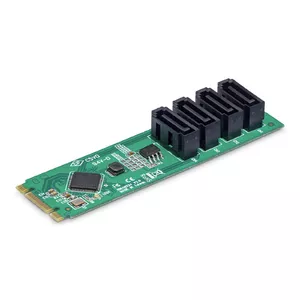 StarTech.com 4-Port M.2 to SATA Adapter Card PCIe 3.0 ASM1064