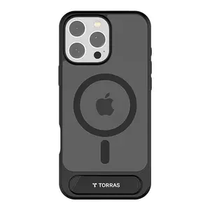 Aizsargvāciņš Torras Pstand Series priekš iPhone 16 Pro — melns