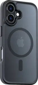 Aizsargapvalks Torras Guardian Magnetic Series priekš iPhone 16 Plus — melns, ar magnētisko stiprinājumu, plāns profils