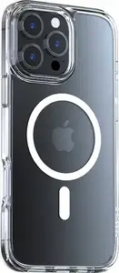 Clear protective case Torras DIAMOND-MAG SERIES for iPhone 16 Pro Max — MagSafe compatible, transparent