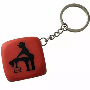 Keychain diablo picante D-241811 — red dice with poses, compact metal keyring