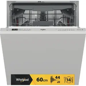 Полновстраиваемая посудомоечная машина Whirlpool W0I D734A S на 14 комплектов 44 дБ Класс D Серебристый