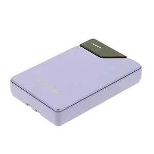 Portable Power Bank Tellur TLL158441, 10000mAh, USB-C + Lightning Cables Built-in, Purple