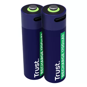 Rechargeable battery TRUST AA 1700 mAh (2 pcs) model 25584, rechargeable up to 800 cycles, 2-year warranty