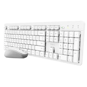 Wireless keyboard and mouse set TRUST Ody II — full-size QWERTY US English keyboard, optical mouse 1600 DPI, white