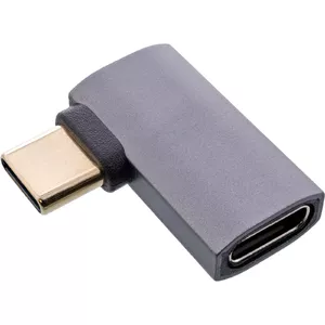 Адаптер InLine USB4 USB-C male/female с правым/левым углом алюминий серый