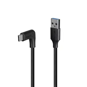 Lindy 1m USB 3.2 Type-A to Right-Angled USB-C Cable 10Gbps