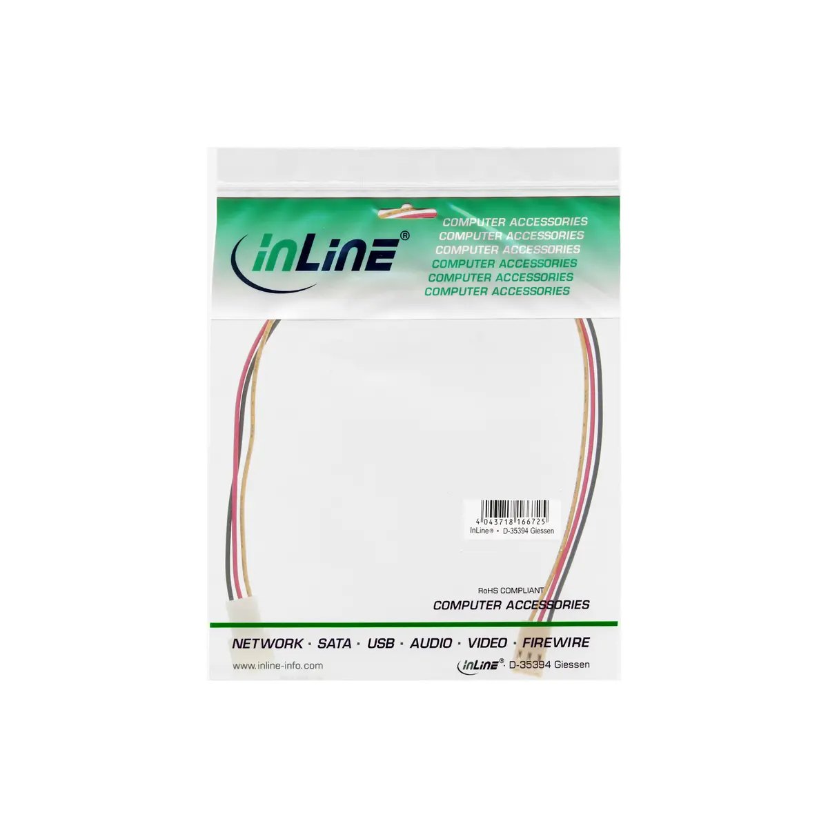 InLine Fan Cable Extension 3-pin Molex 1m Photo 3