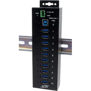 USB-концентратор Exsys EX-1580SHMVS управляемый 10-портовый с USB-кабелем и DIN-рейкой