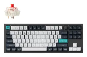 Keychron Q3 Max Mechanical Keyboard, 80% TKL, Nordic QWERTY Layout, USB, Bluetooth and 2.4GHz Wireless, RGB Backlight, Black/White