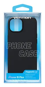 Чехол силиконовый Vention Liquid для Apple iPhone 15 Plus черный KUFB0-20