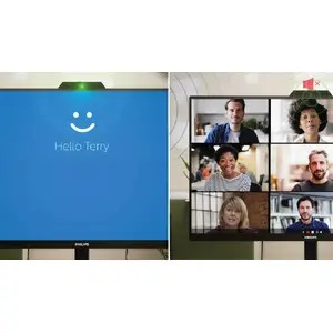 Collaboration-ready webcam with noise-cancelling mic.