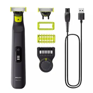 Триммер для лица и тела Philips OneBlade Pro 360 QP6542/15 с поддержкой влажного и сухого бритья, питанием от аккумулятора и 14 настройками длины