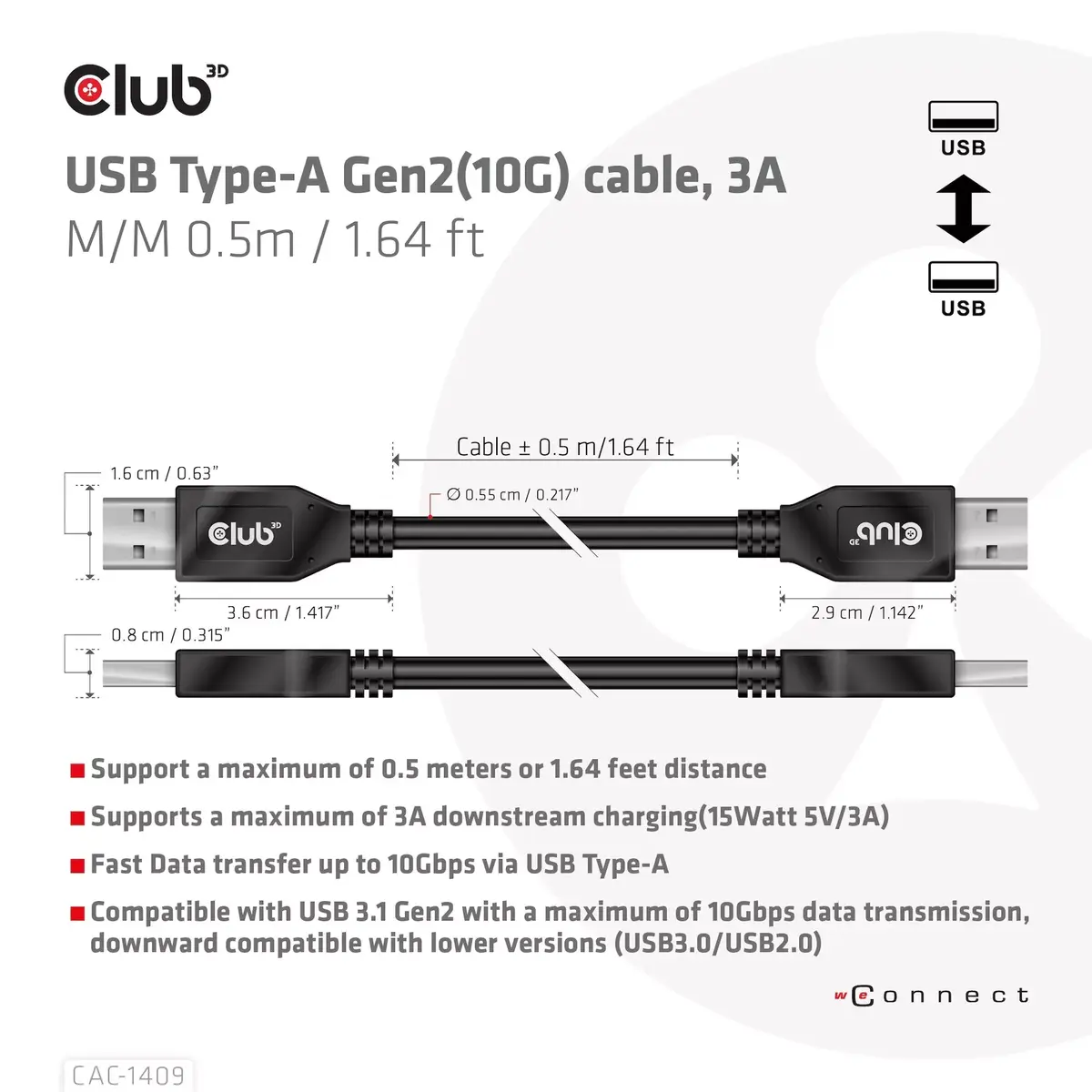 USB Type-A кабель CLUB3D CAC-1409 Photo 4