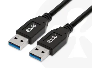 Кабель данных Club 3D CAC-1409 USB Type-A папа - USB Type-A папа USB 3.2 Gen 2 10 Гбит/с 3А Черный 0.5 м