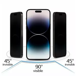 Защитное закалённое приватное стекло iLike для iPhone 16 Pro — чёрное
