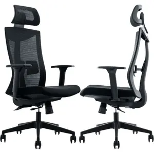 Biroja krēsls Mozos ERGO-F — ergonomisks dizains, regulējama augstums, melns
