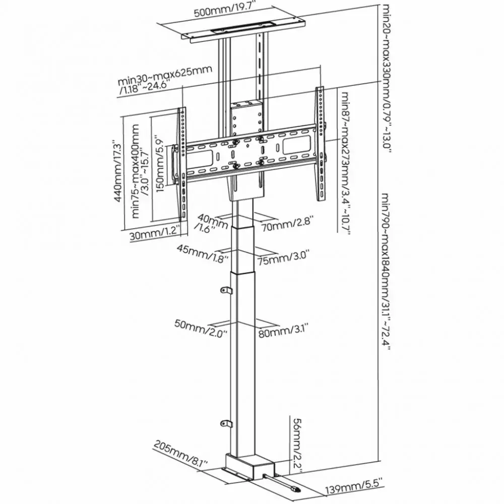 ART AR-93M TV elevator mount for 37–80" Photo 5