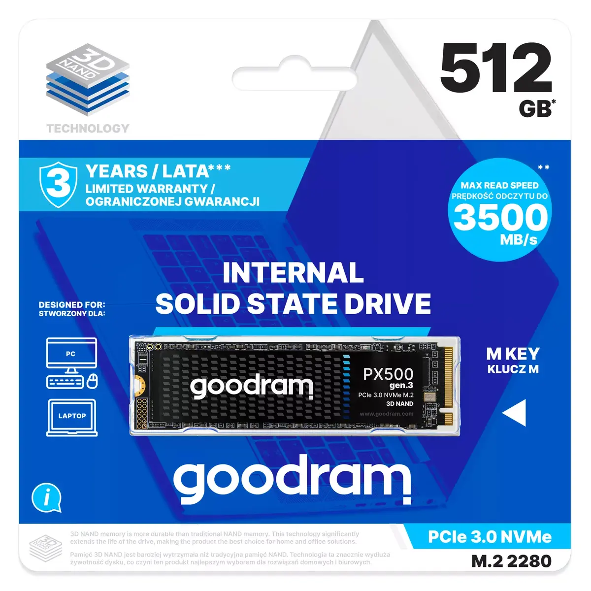 GOODRAM M.2 NVMe SSD 512 ГБ (PCIe 3.0) Photo 2