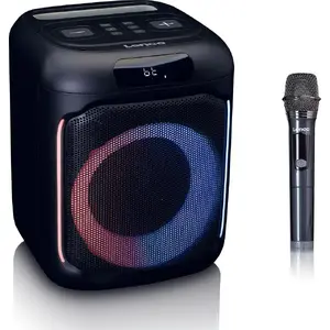 Portable Bluetooth speaker Lenco PA-101BK with lighting and microphone