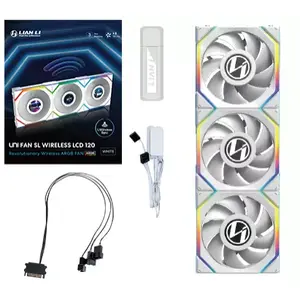 Fan Lian Li UNI FAN SL Wireless LCD 120 12 cm White 3 pcs 29.5 dB 50.08 cfm